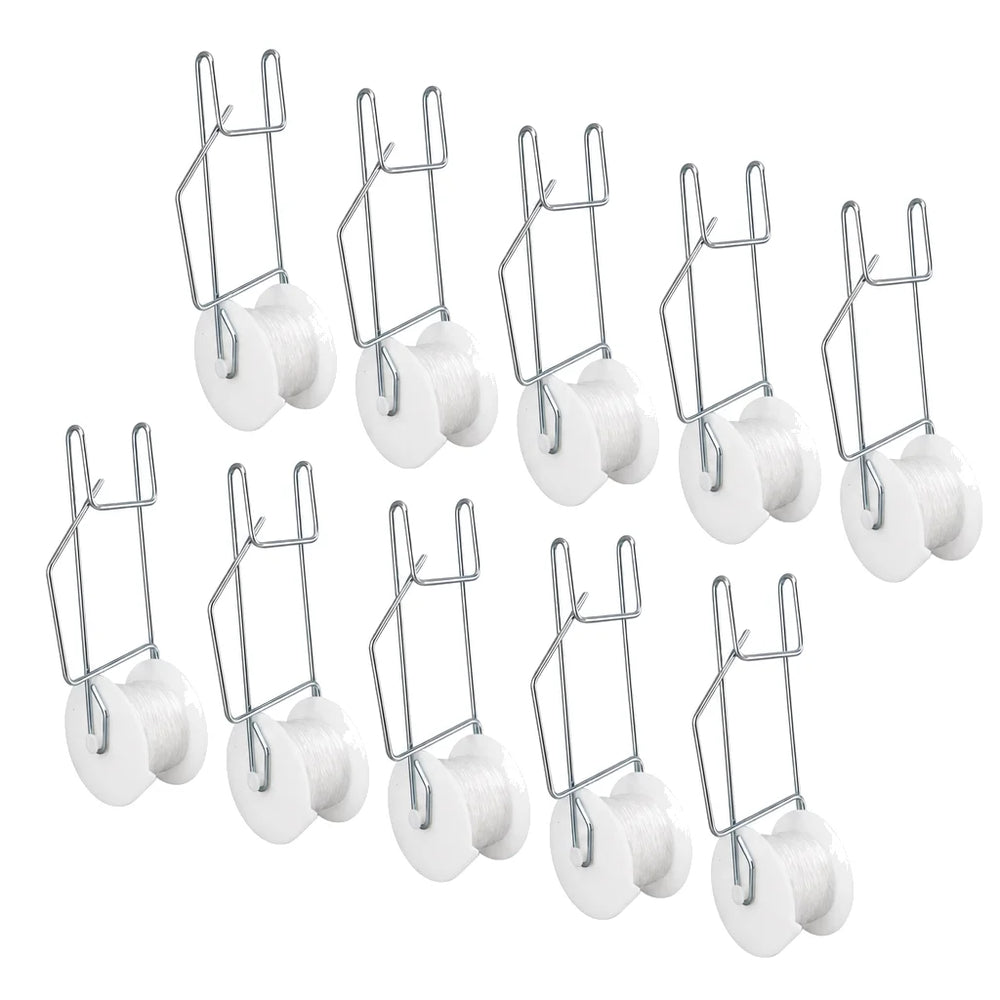 10PCS Plant Roller Hanging Hooks Garden Tomato Support Hooks Kits Support String Rope For Tomatoes Eggplants Watermelons Peppers
