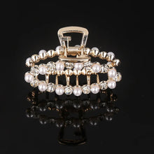 Korea Shiny Crystal Rhinestones Hair Clip Claw Clip Pearl Hair Clips for Women Simple Geometric Hair Clips for Girls Headwear
