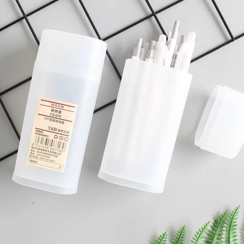 Creative Simple Series Portable Desktop Organizer Pen Holder Pencil Bag Storage Box School Office Accessories Stationery