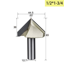 Tideway 90 Degrees V-type Woodworking Milling Cutter Carbide CNC Router Bit V Groove for Wood MDF Cutting Slotting Engraving