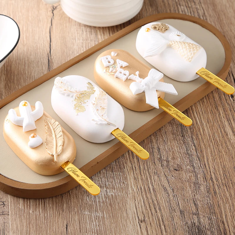 Personalized names Acrylic cakesicle Eid Mubarak Ice Cream sticks, Popsicle Birthday,Eid Ramadan,Baby Shower,Baking decoration