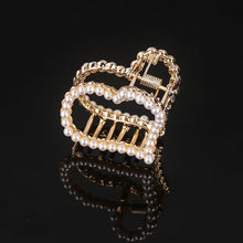 Korea Shiny Crystal Rhinestones Hair Clip Claw Clip Pearl Hair Clips for Women Simple Geometric Hair Clips for Girls Headwear
