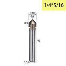Tideway 90 Degrees V-type Woodworking Milling Cutter Carbide CNC Router Bit V Groove for Wood MDF Cutting Slotting Engraving