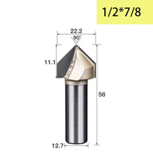 Tideway 90 Degrees V-type Woodworking Milling Cutter Carbide CNC Router Bit V Groove for Wood MDF Cutting Slotting Engraving