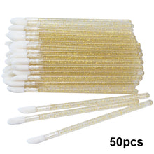 50pcs Disposable Lip Brush Makeup Mascara Wands Solid Stick  Lipgloss Lipstick Brushes Micro Beauty Applicators Wands