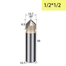 Tideway 90 Degrees V-type Woodworking Milling Cutter Carbide CNC Router Bit V Groove for Wood MDF Cutting Slotting Engraving