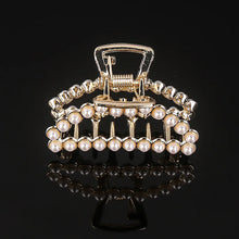 Korea Shiny Crystal Rhinestones Hair Clip Claw Clip Pearl Hair Clips for Women Simple Geometric Hair Clips for Girls Headwear