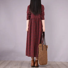 NYFS 2025 Spring  Autumn New Vintage Woman Dress Loose Vintage Waist Tie Dresses Vestido De Mulher Robe Small Floral Long Dress