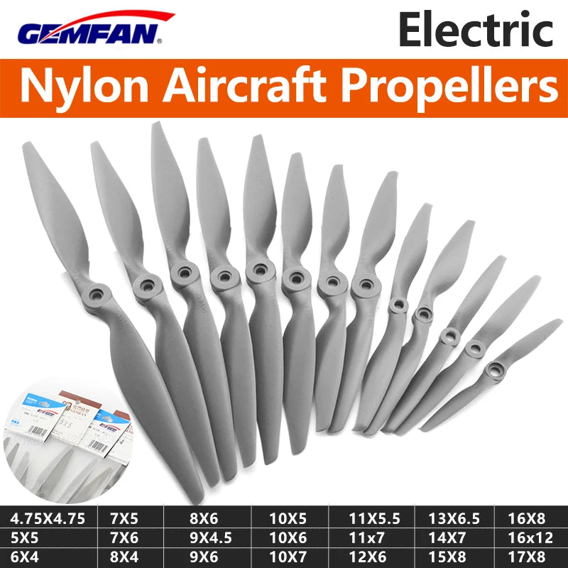 2/4PCS Gemfan Apc Nylon Propeller 4.75X4.75/5X5/6X4/6X5.5/7X5/7X6 Props High Strength For RC FPV Model Airplane Plane Aircraft