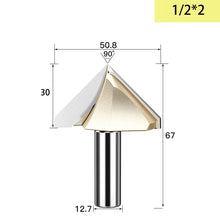 Tideway 90 Degrees V-type Woodworking Milling Cutter Carbide CNC Router Bit V Groove for Wood MDF Cutting Slotting Engraving