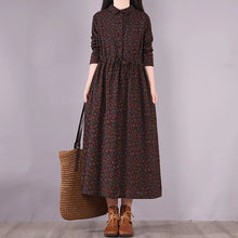 NYFS 2025 Spring  Autumn New Vintage Woman Dress Loose Vintage Waist Tie Dresses Vestido De Mulher Robe Small Floral Long Dress