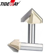 Tideway 90 Degrees V-type Woodworking Milling Cutter Carbide CNC Router Bit V Groove for Wood MDF Cutting Slotting Engraving