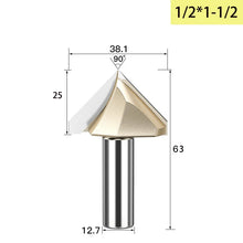 Tideway 90 Degrees V-type Woodworking Milling Cutter Carbide CNC Router Bit V Groove for Wood MDF Cutting Slotting Engraving