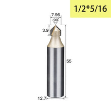 Tideway 90 Degrees V-type Woodworking Milling Cutter Carbide CNC Router Bit V Groove for Wood MDF Cutting Slotting Engraving