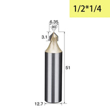 Tideway 90 Degrees V-type Woodworking Milling Cutter Carbide CNC Router Bit V Groove for Wood MDF Cutting Slotting Engraving