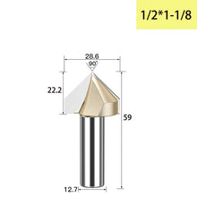 Tideway 90 Degrees V-type Woodworking Milling Cutter Carbide CNC Router Bit V Groove for Wood MDF Cutting Slotting Engraving
