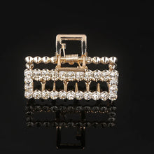 Korea Shiny Crystal Rhinestones Hair Clip Claw Clip Pearl Hair Clips for Women Simple Geometric Hair Clips for Girls Headwear