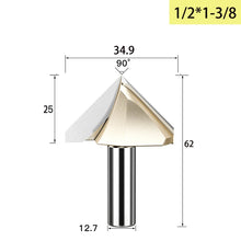 Tideway 90 Degrees V-type Woodworking Milling Cutter Carbide CNC Router Bit V Groove for Wood MDF Cutting Slotting Engraving