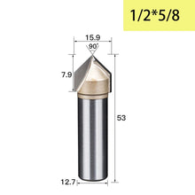 Tideway 90 Degrees V-type Woodworking Milling Cutter Carbide CNC Router Bit V Groove for Wood MDF Cutting Slotting Engraving