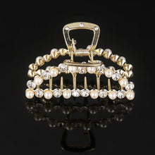 Korea Shiny Crystal Rhinestones Hair Clip Claw Clip Pearl Hair Clips for Women Simple Geometric Hair Clips for Girls Headwear