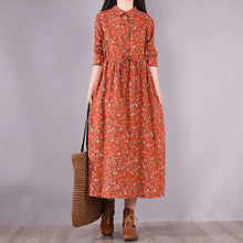 NYFS 2025 Spring  Autumn New Vintage Woman Dress Loose Vintage Waist Tie Dresses Vestido De Mulher Robe Small Floral Long Dress
