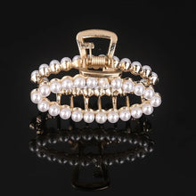 Korea Shiny Crystal Rhinestones Hair Clip Claw Clip Pearl Hair Clips for Women Simple Geometric Hair Clips for Girls Headwear