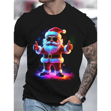 Funny Christmas Party Pattern T Shirt For Men Santa Claus 3D Printed Tees Summer Casual Short Sleeve Loose T-Shirts O-Neck Tops