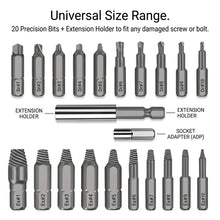 Screw Extractor Set 22pc S2 Steel Damaged Stripped Screw Remover Kit with Drill Bits and Case for Broken Bolts