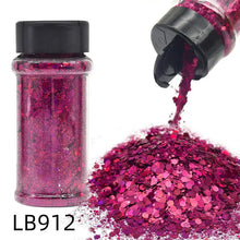 Silver Holographic - Craft Nail Glitter - 2oz Glitter Mix Chunky Glitter Bulk Colors in Shaker, Nail Glitter Decoration
