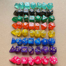 7PCS New Starry Glitter DND Dice Set, D4/D6/D8/D10/D12/D20 Polyhedral RPG Dice for Tabletop Games, Board Game Accessories