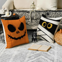 1/4pcs Halloween pillowcase, Halloween orange fun emoji cushion cover, decorative sofa, living room, bedroom cushion cover