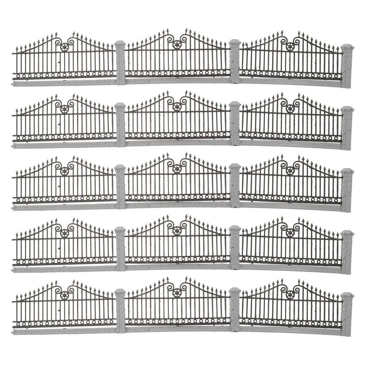 Halloween Landscaping Accessories Dollhouse Fence Gothic Miniature Railing Diorama Accessory Fairy Garden Black Decor