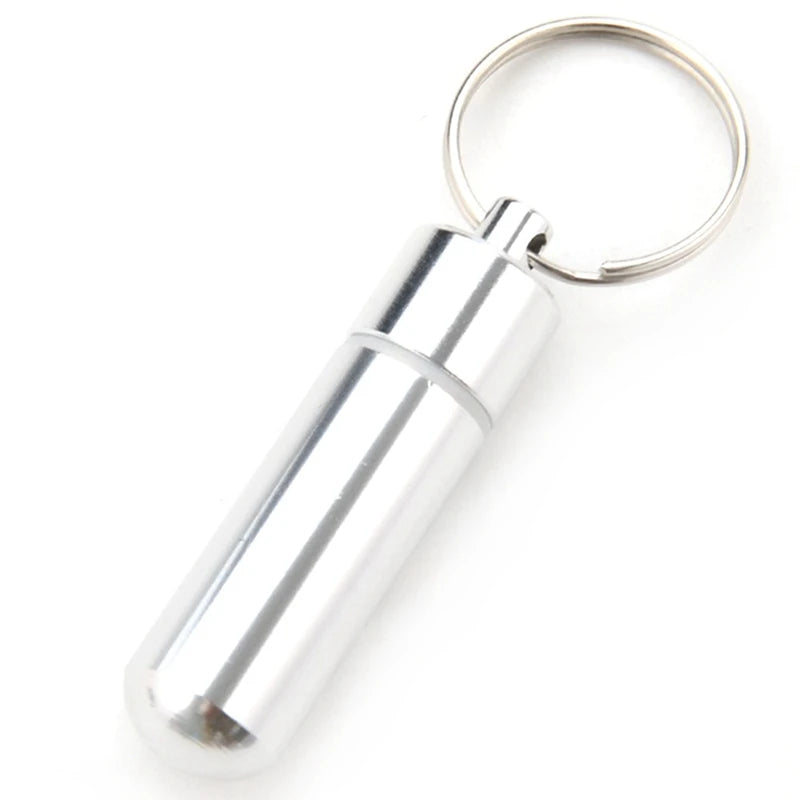 Aluminum Alloy Cotton Signifier Waterproof Sealed Metal Medicine Jar Box Creative Portable Carry On Keychain Toothpick Box