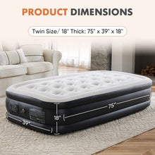 MCQ 18IN Tall Air Mattress with Built in Pump Inflatable Blow Up Airbed Non-Slip Bottom Weight Capacity 660 lbs for Home Camping