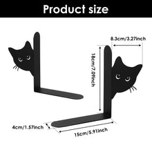 Cat Shaped Bookend Bookshelf Decorative Metal Book End Book Stopper for Office Home Library Cute Desk Bookshelf Decor Organize
