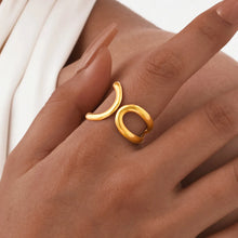 Waterproof Stainless Steel Open Rings Resize For Women, Adjustable Irregular Geometric Minimalist Ring Birthday Gifts
