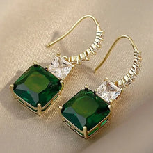 2026 New Style Fashion Green Crystal Pendant Earrings for Women's Engagement Party Accessories with Noble  Unique Jewelry