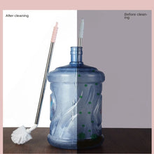 Household Bucket Washing Brush Gadgets Tools Water Dispenser Cleaning Brush Stainless Steel Rod Handle Bendable