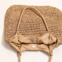 Fashion Straw Tote Bag Woven Solid Color Beach Bag Large Capacity Square Casual Shoulder Bag Women Handbag Bolsa Feminina