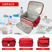 Portable Medical Organizer - Compact First Aid Kit Bag for Home, Car & Travel | Waterproof Medicine Storage with Zipper Pockets