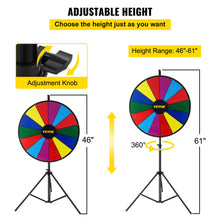 SucceBuy 18 Inch Tabletop Color Prize Wheel w/ Folding Tripod Floor Stand 14 Slots Dry Erase for Win Fortune Spinning Stand Game