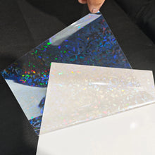 50pcs Holographic Sticker Paper Clear Vinyl 2.9 X 4.1 Inch Self-Adhesive Waterproof Transparent Cold Laminating Film for Crafts
