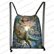 Ancient Animal Dinosaur Backpack Women Men Travel Bag Teenager Boys Girls Bookbag Children Canvas Drawstring Bag Kids Gift