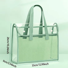 1 Large Capacity Portable Transparent Waterproof Handheld Folder, Expandable File Storage Bag, PVC Self-adhesive File Bag