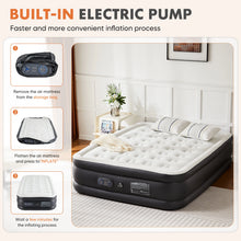 MCQ 18IN Tall Air Mattress with Built in Pump Inflatable Blow Up Airbed Non-Slip Bottom Weight Capacity 660 lbs for Home Camping