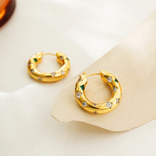Stainless Steel Gold Plated Colorful CZ Zircon Circle Huggie Earrings for Women Round Ear Hoops Cartilage Piercing Jewelry Gifts