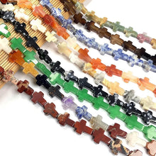 12x16x5mm Natural Stone Cross Loose Beads Semi-Precious Agate DIY Necklace Pendant Jewelry Making Accessories Wholesale