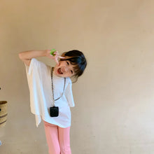 Girls T-shirt Children's Fashion T-shirt 2025 Summer New Style Back Fork Design T-shirt Baby Fashion Casual Short Sleeve Top