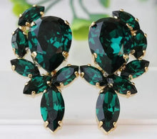 2026 New Style Fashion Green Crystal Pendant Earrings for Women's Engagement Party Accessories with Noble  Unique Jewelry