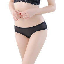 Women Briefs See-through Solid Color Sexy Transparent Mesh Lady Briefs Ultra-thin Low-rise Girls Underpants Daily Wear